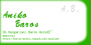 aniko baros business card